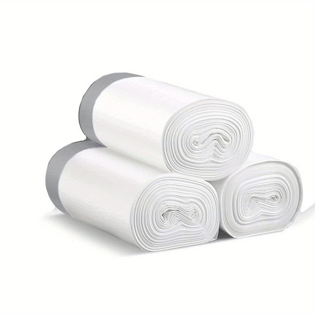 3 Rolls of 45pcs/roll, Heavy-Duty 4 Gallon Small Drawstring Plastic Trash Bags - Foldable, Leak-Resistant, and Easy-to-Tie Liners for Bathroom, Restroom, Bedroom, Office, and Toilet Garbage Cans - Space-Saving and Convenient