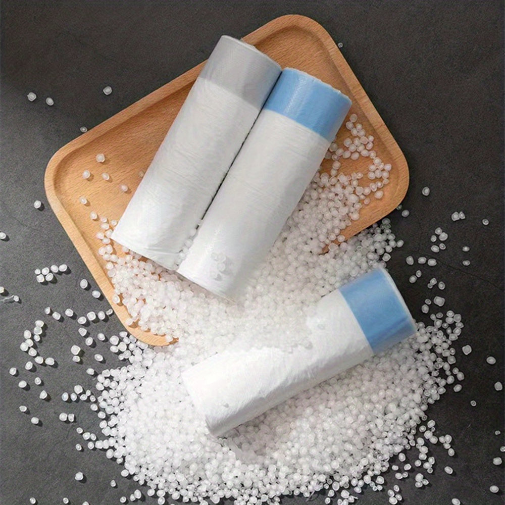 3 Rolls of 45pcs/roll, Heavy-Duty 4 Gallon Small Drawstring Plastic Trash Bags - Foldable, Leak-Resistant, and Easy-to-Tie Liners for Bathroom, Restroom, Bedroom, Office, and Toilet Garbage Cans - Space-Saving and Convenient