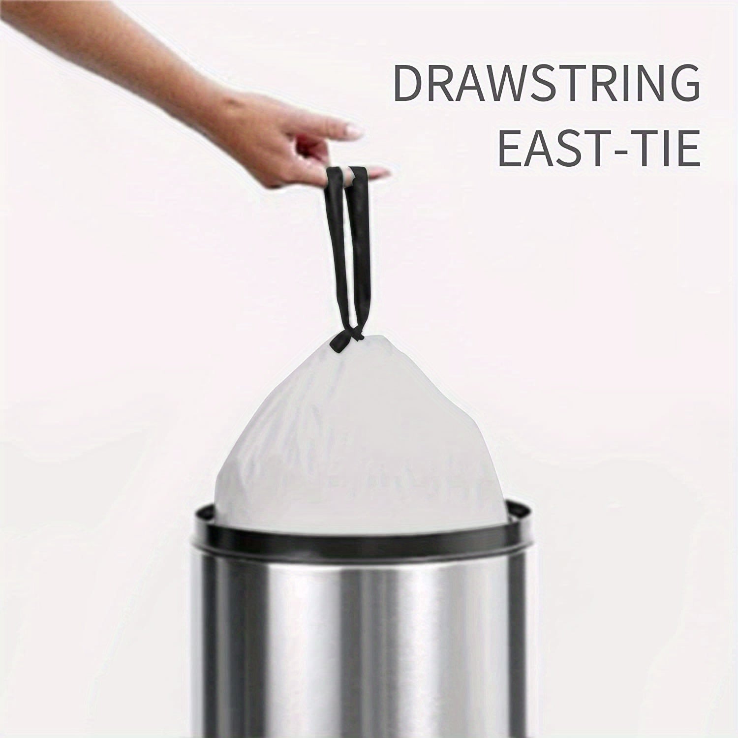 3 Rolls of 45pcs/roll, Heavy-Duty 4 Gallon Small Drawstring Plastic Trash Bags - Foldable, Leak-Resistant, and Easy-to-Tie Liners for Bathroom, Restroom, Bedroom, Office, and Toilet Garbage Cans - Space-Saving and Convenient