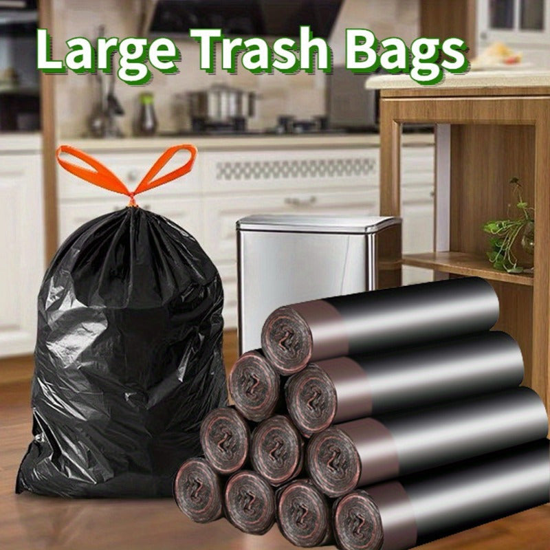 Extra-Large 35 Gallon Heavy-Duty Black Trash Bags - Perfect for Home, Hotel & Supermarket Use, Ideal for Leaves & Garbage
