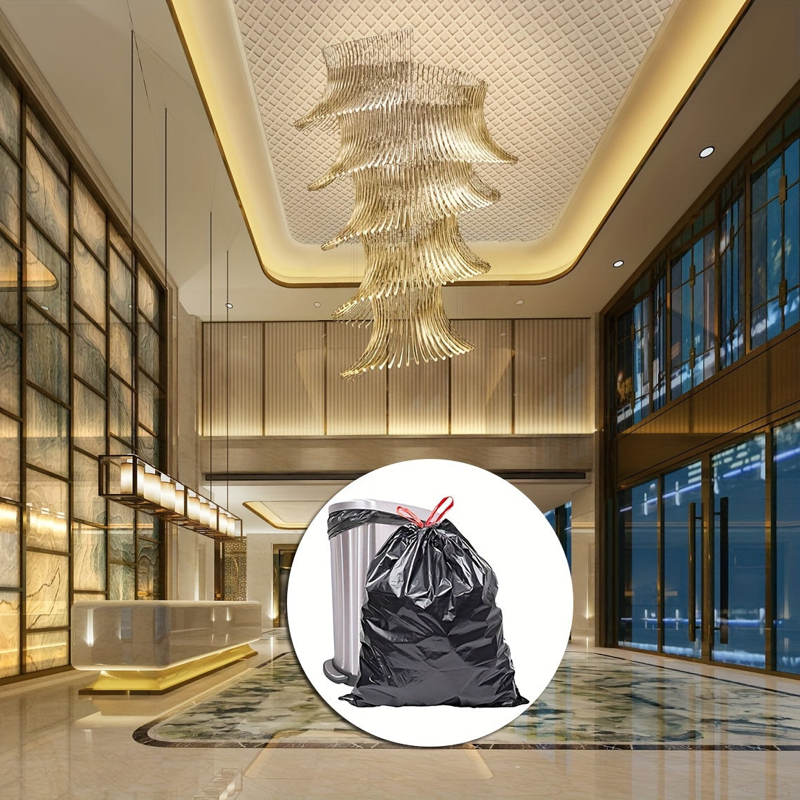 Extra-Large 35 Gallon Heavy-Duty Black Trash Bags - Perfect for Home, Hotel & Supermarket Use, Ideal for Leaves & Garbage