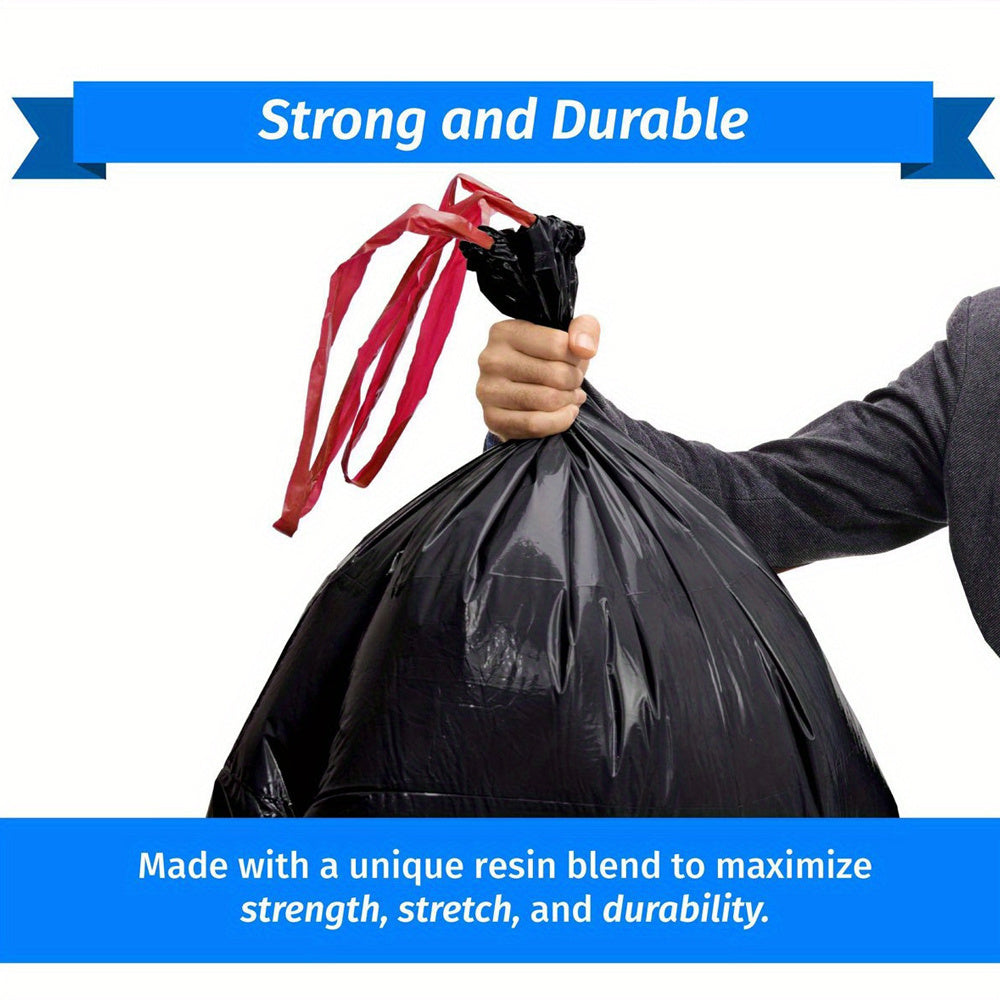 Extra-Large 35 Gallon Heavy-Duty Black Trash Bags - Perfect for Home, Hotel & Supermarket Use, Ideal for Leaves & Garbage