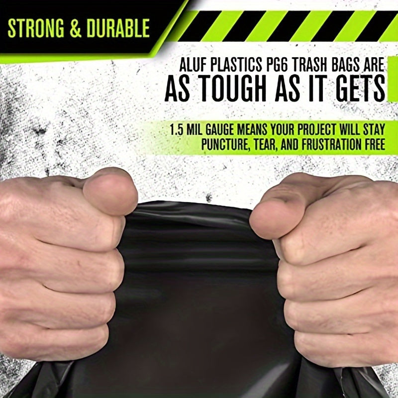 Extra-Large 35 Gallon Heavy-Duty Black Trash Bags - Perfect for Home, Hotel & Supermarket Use, Ideal for Leaves & Garbage