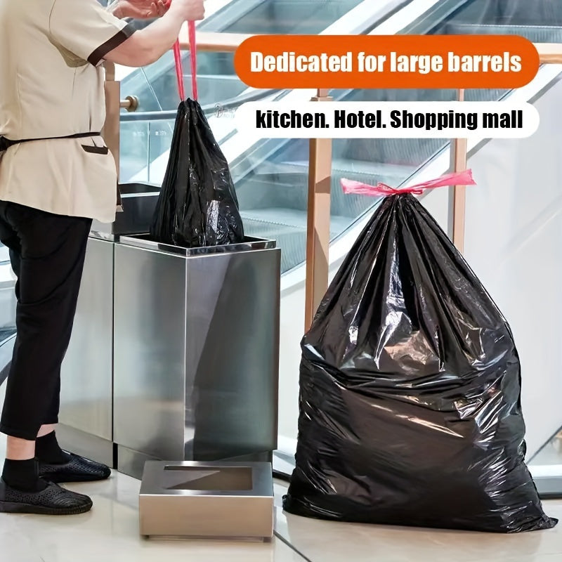 Extra-Large 35 Gallon Heavy-Duty Black Trash Bags - Perfect for Home, Hotel & Supermarket Use, Ideal for Leaves & Garbage
