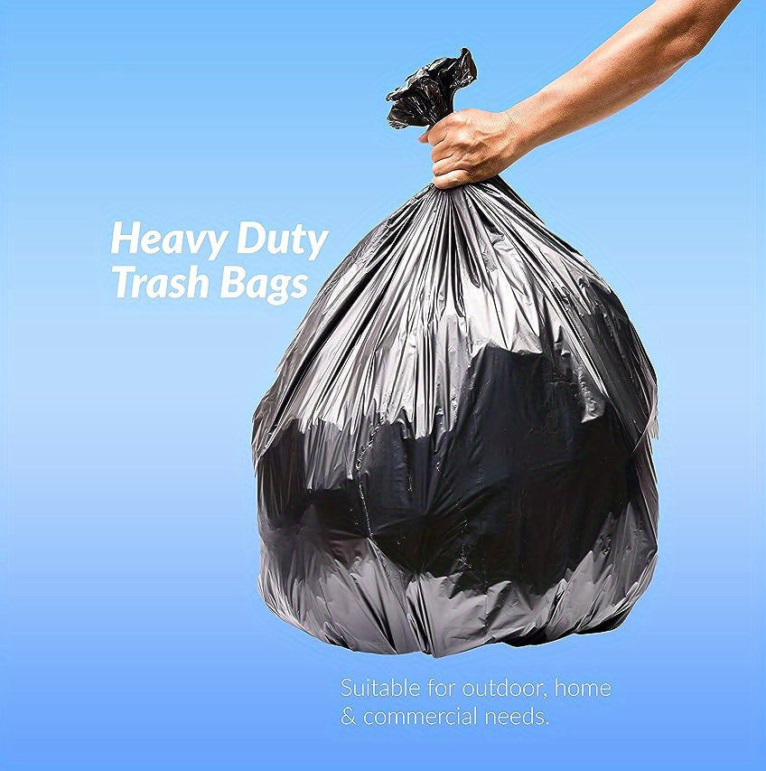 Extra-Large 35 Gallon Heavy-Duty Black Trash Bags - Perfect for Home, Hotel & Supermarket Use, Ideal for Leaves & Garbage