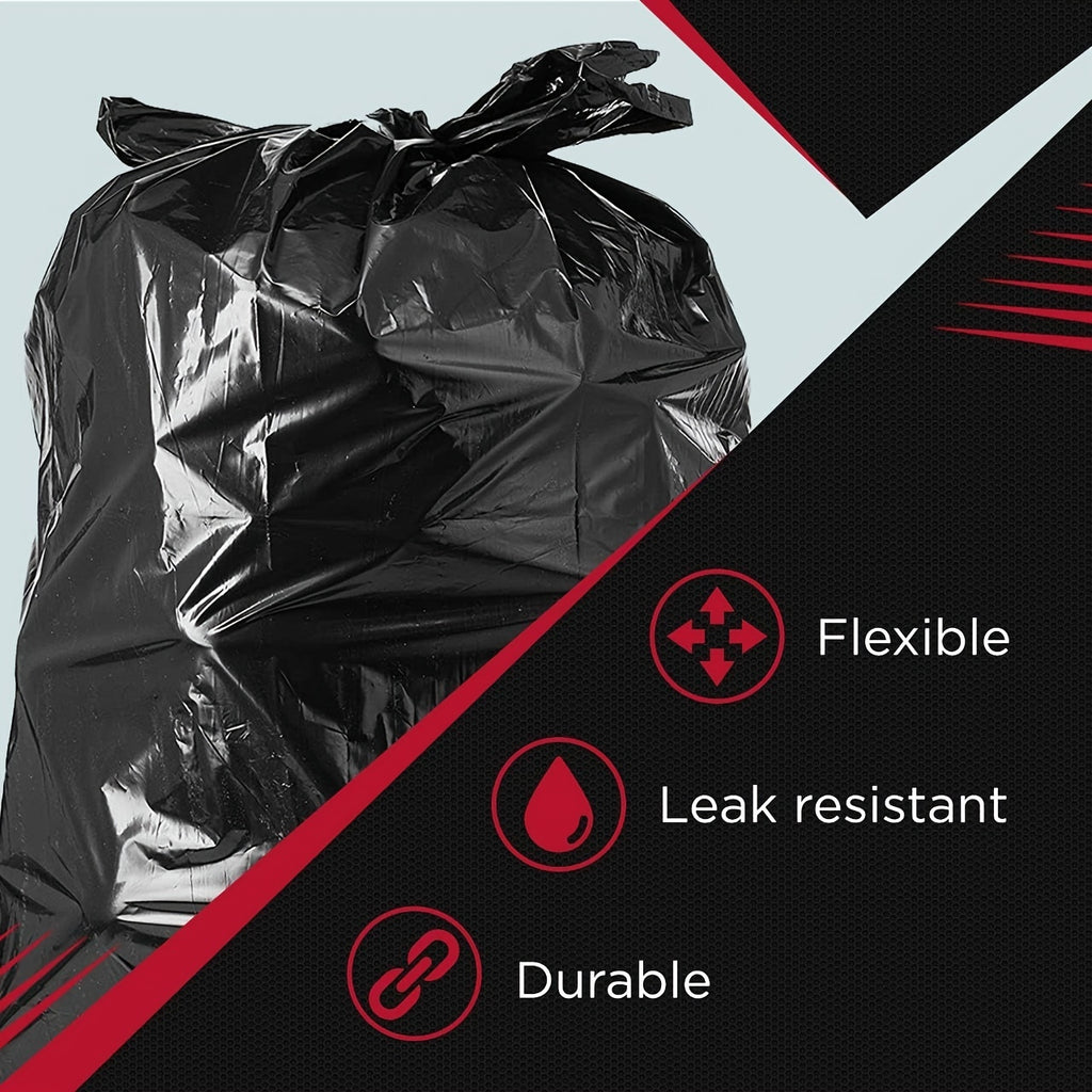 63 Gallon 25/50/100Count Large Trash Bags Industrial Heavy Duty Trash Bags, Extra Large Lawn And Leaf Bags Outdoor Contractor Trash Can Liners For Construction Sites, Workshops, Black