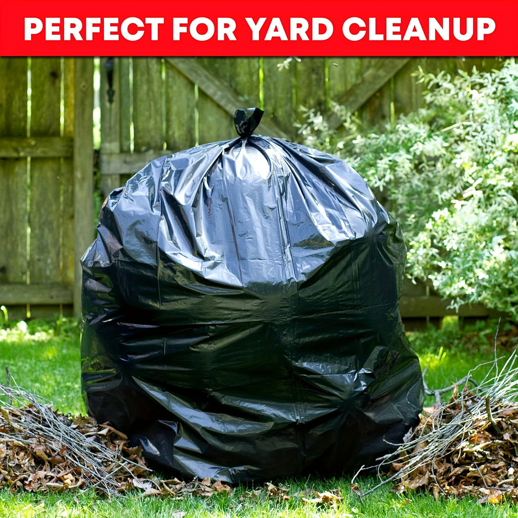 63 Gallon 25/50/100Count Large Trash Bags Industrial Heavy Duty Trash Bags, Extra Large Lawn And Leaf Bags Outdoor Contractor Trash Can Liners For Construction Sites, Workshops, Black