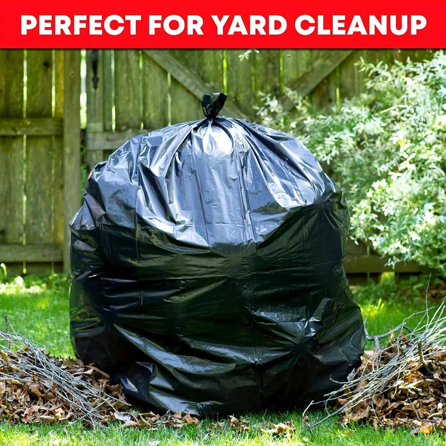 63 Gallon 25/50/100Count Large Trash Bags Industrial Heavy Duty Trash Bags, Extra Large Lawn And Leaf Bags Outdoor Contractor Trash Can Liners For Construction Sites, Workshops, Black