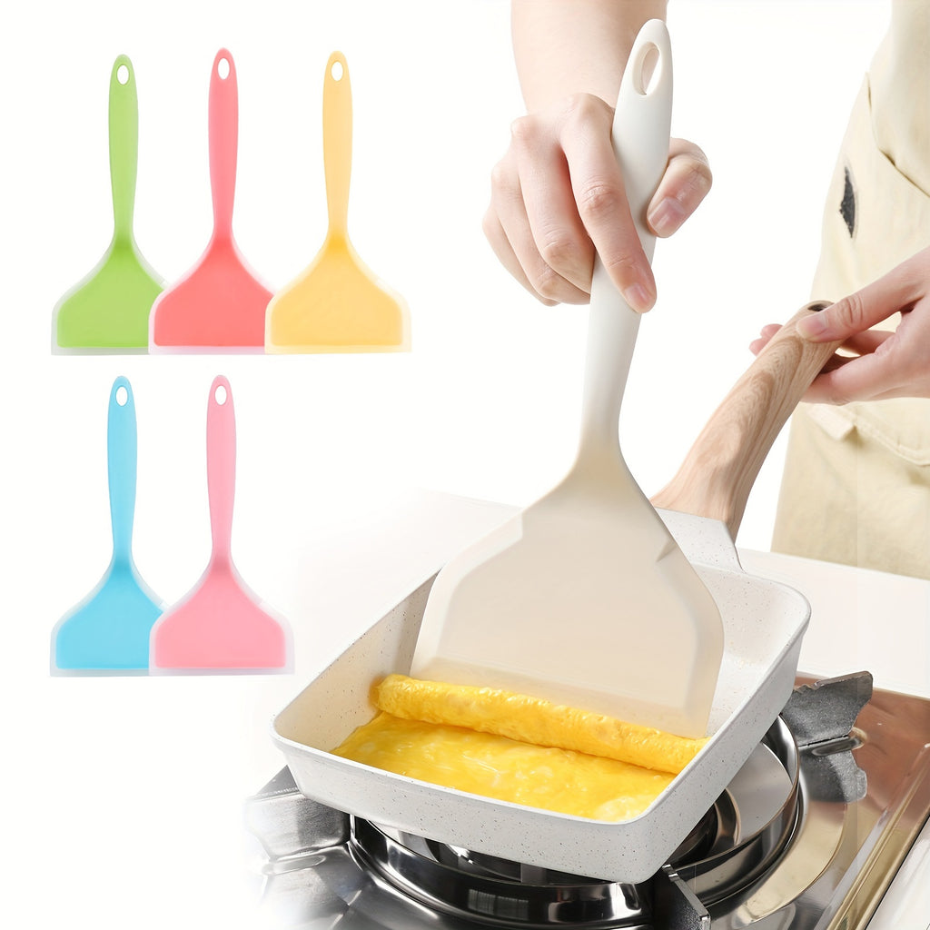 1pc, Pancakes Shovel, Turner, Nonstick Fried Shovel, Translucent Silicone Shovel, Omelette Spatula Turner For Eggs Fish Pancake Pizza And Steak, Wide Soft Non-Stick Heat-Resistant Kitchen Fried Shovel, Kitchen Utensils