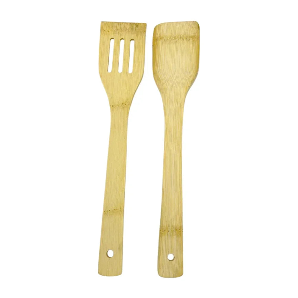[GDL] Set of 2 kitchen utensils, bamboo spatula and turner, 30 cm / purely natural / a4624