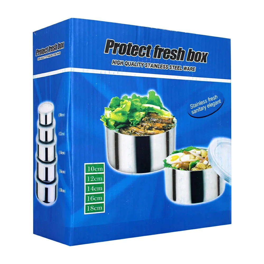 [GDL] Set of 5 aluminum tupperware with a variety of sizes and plastic lids / protect fresh box / ag-47540 / ro-0516 /