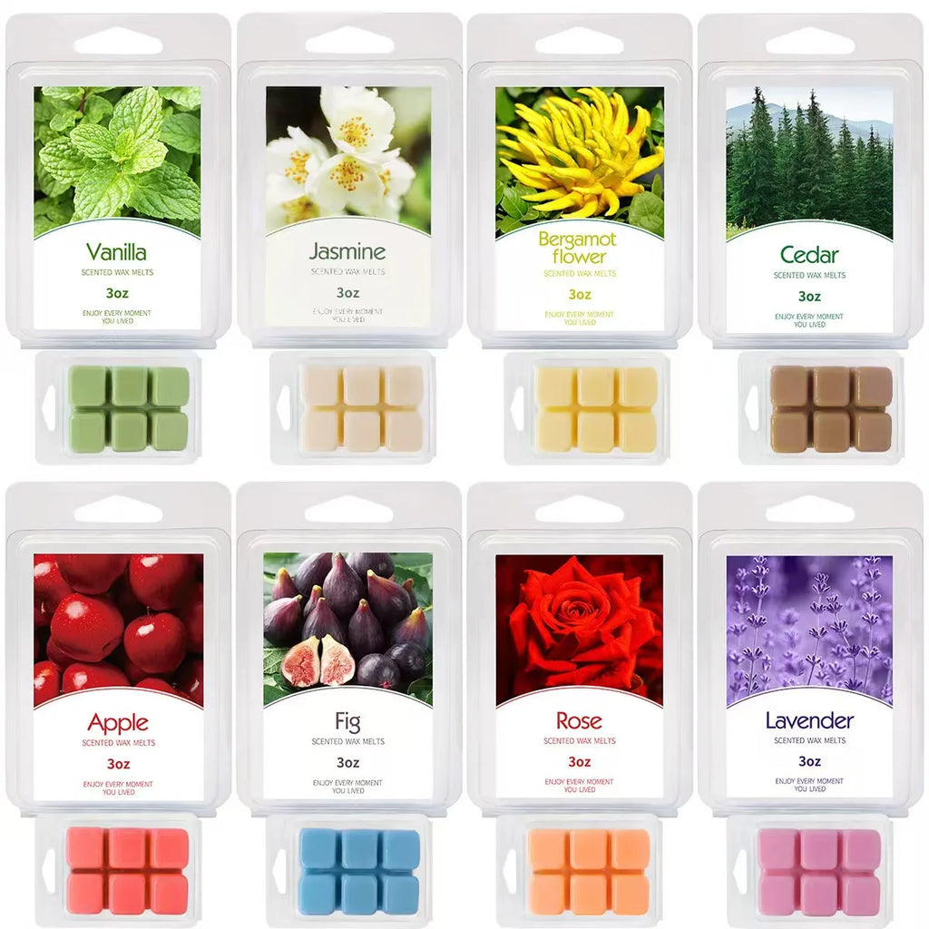 Hot Selling Aromatherapy Soy Wax Cube Scented Candles Warmers Wax Melts in Bulk PVC Boxes for Home Decoration for Christmas