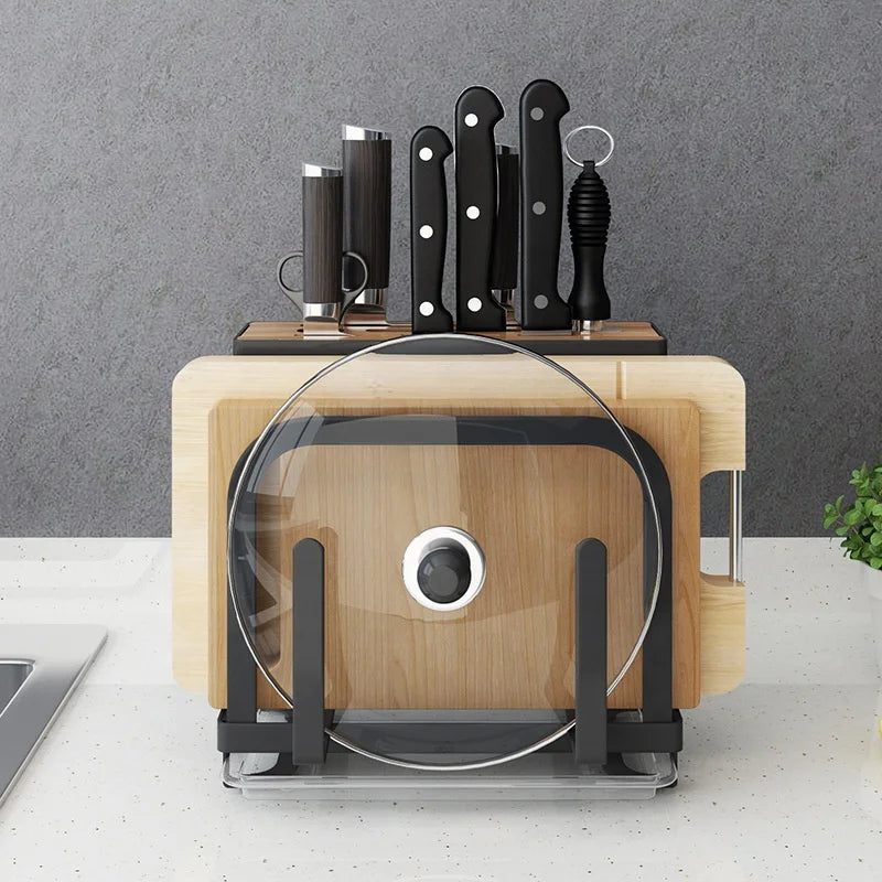 Kitchen Utensils Organizer Knife Shelf Rack 304 Stainless Steel Fork Spoon Chopsticks Cage Cutting Board Integrated Storage Hold