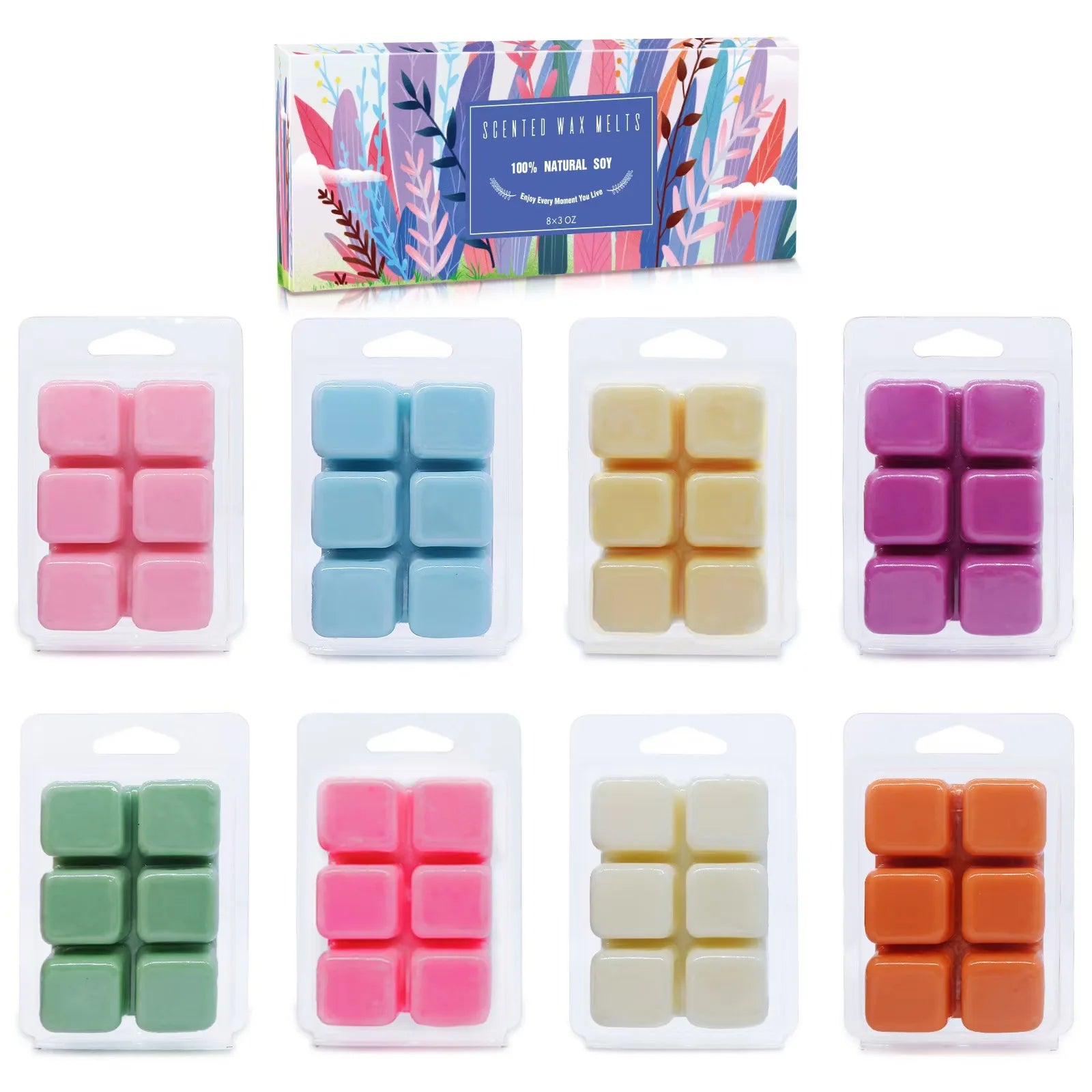 Hot Selling Aromatherapy Soy Wax Cube Scented Candles Warmers Wax Melts in Bulk PVC Boxes for Home Decoration for Christmas