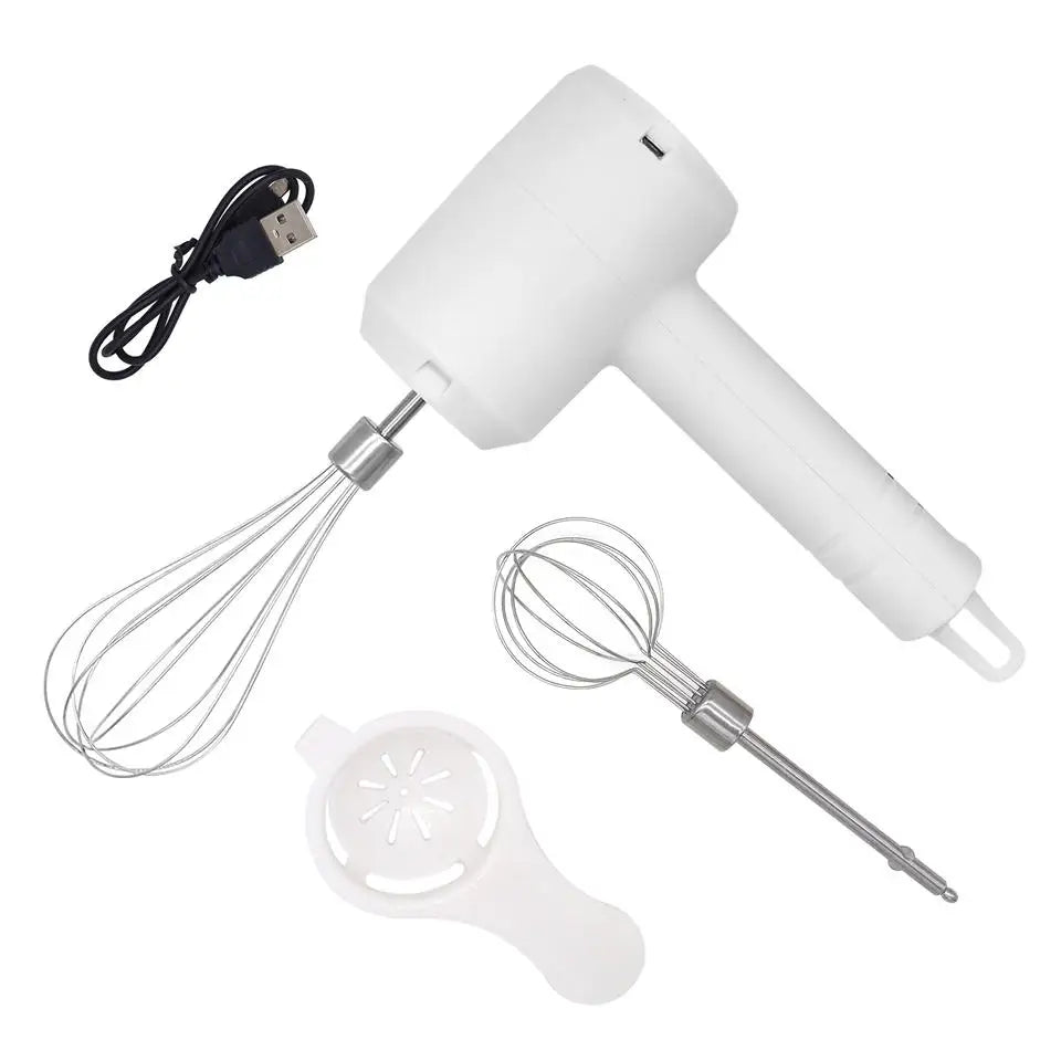 Rechargeable Stainless Steel Egg Beater Whisk Mini Electric Kitchen Appliance for Milk Cream Whisking Mixing Bowl USB/Battery