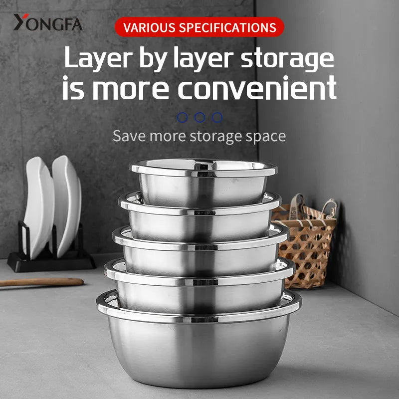 YongFa Mixing Bowl Set Stainless Steel Bowl Mixing for Kitchen for Sale