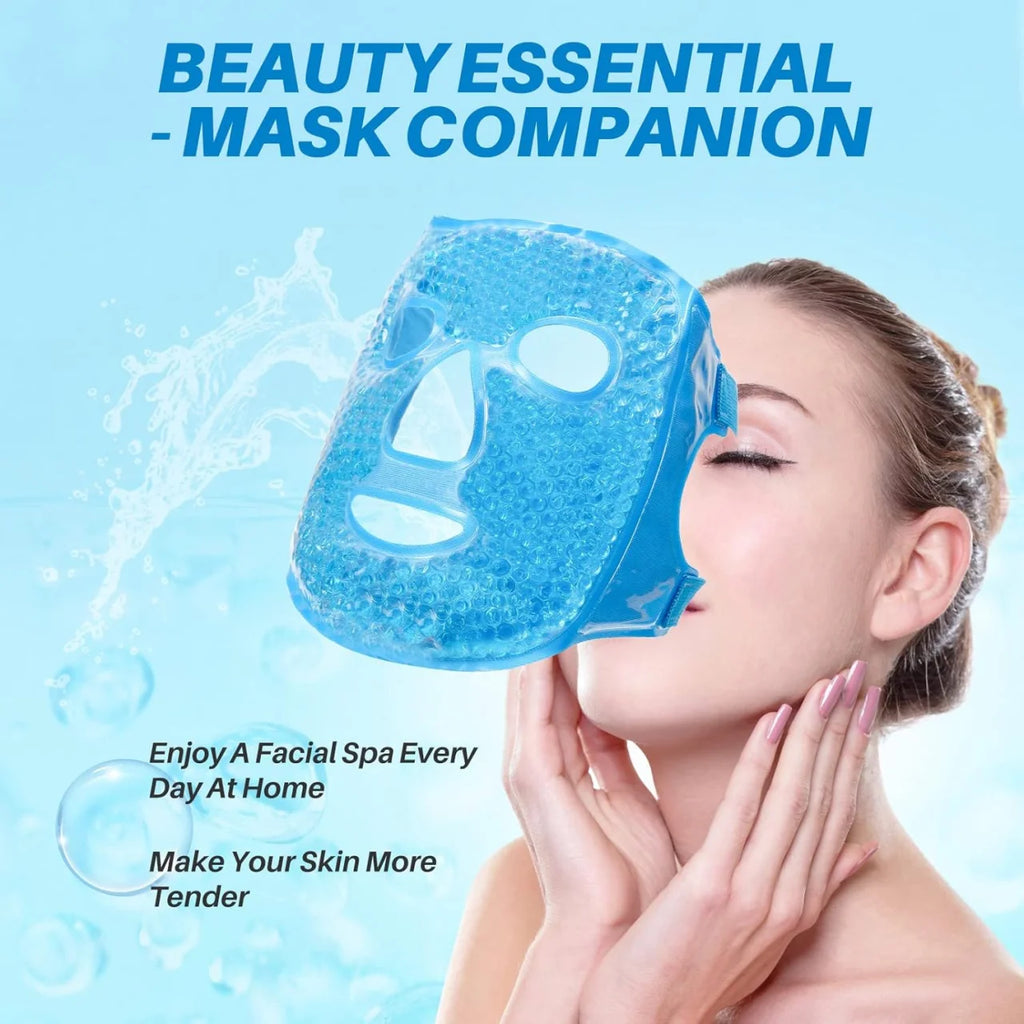 Reusable Cold Compress Facial Ice Pack for After Eyelid Surgery Puffiness Puffy Eyes Headache Migraine Relief Face Mask with Gel