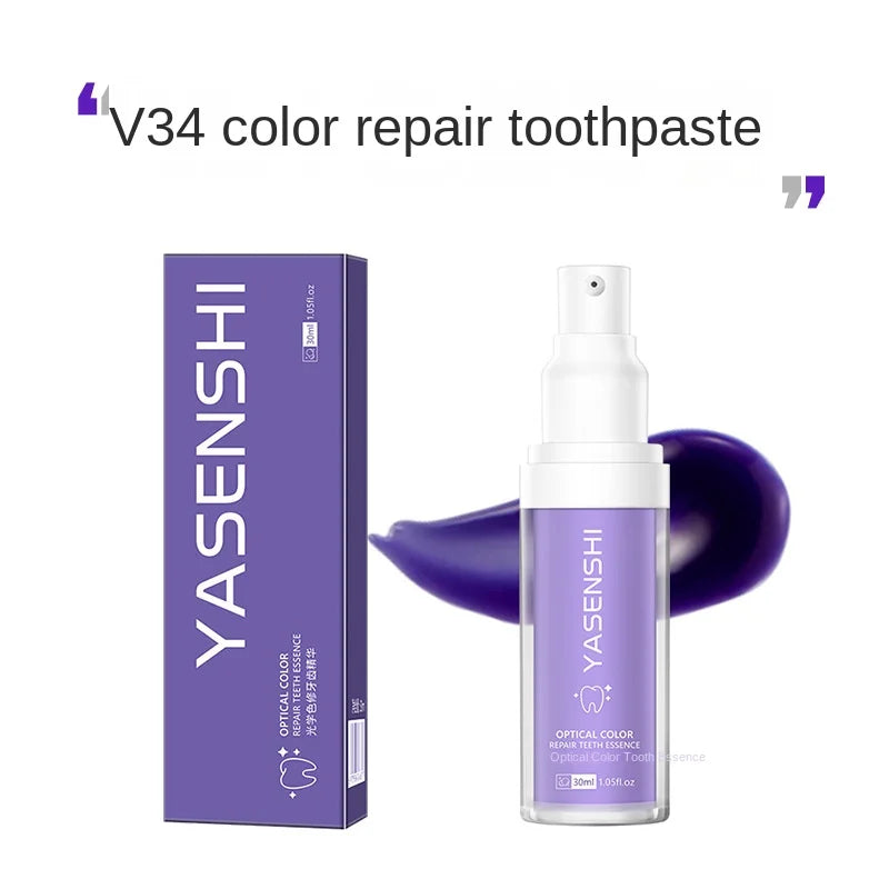 V34 Toothpaste Herbal Whitening Essence Clean Teeth Fresh Breath Remove Stains Teeth Dirt Mint Flavor Home Use 40ml