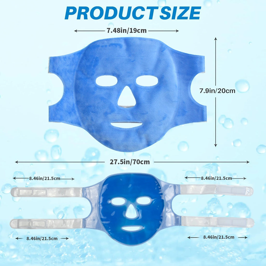 Reusable Cold Compress Facial Ice Pack for After Eyelid Surgery Puffiness Puffy Eyes Headache Migraine Relief Face Mask with Gel