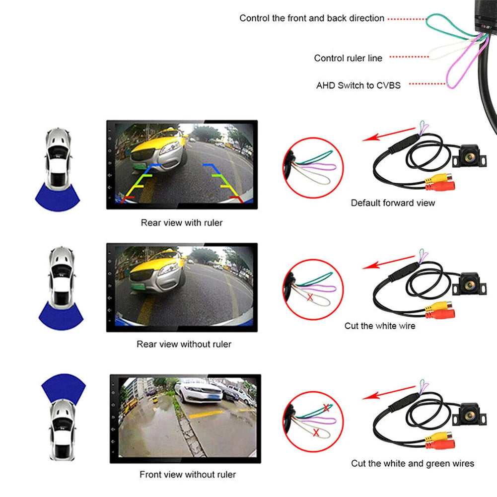 720P AHD Vehicle Rear View Reverse Camera 170 Degree Lens Night Vision Parking Assistance Camera CVBS Rear Camera HD Color Image