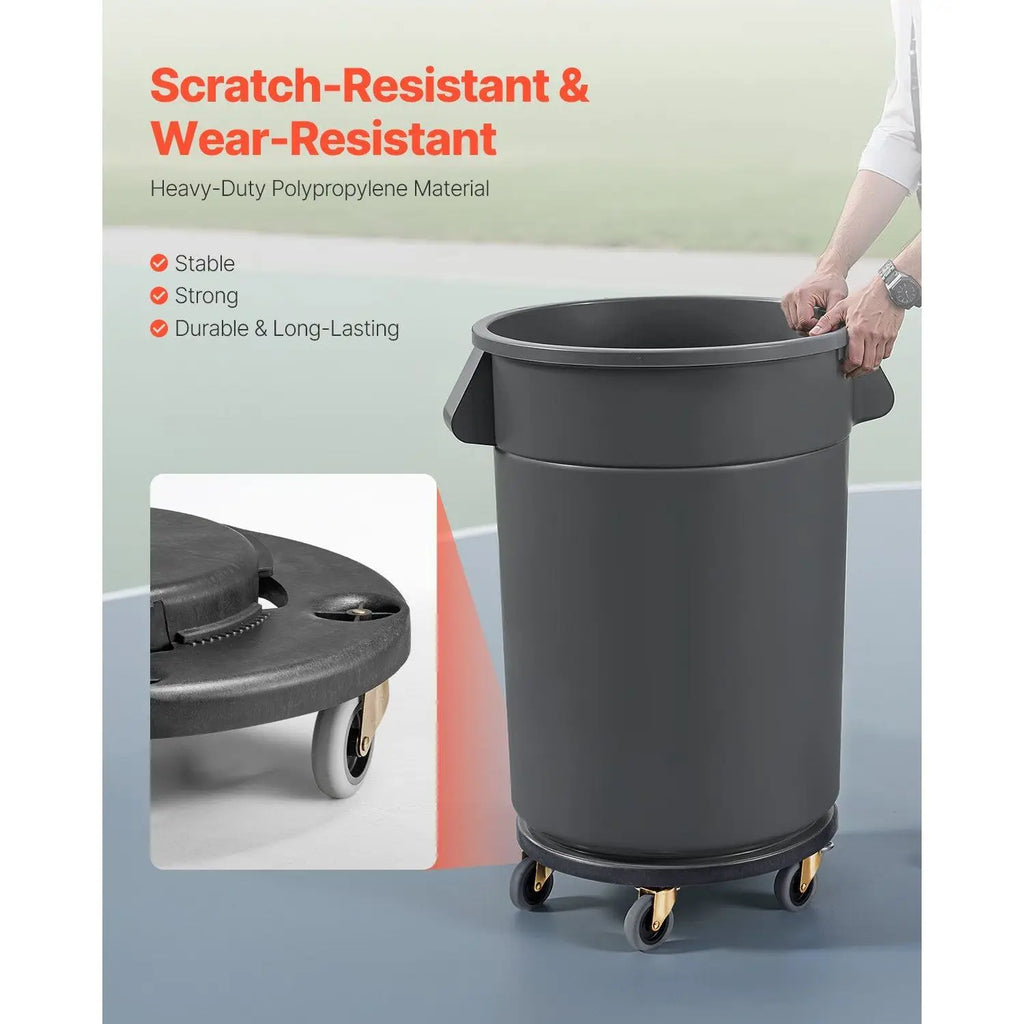 Heavy Duty 500lbs Round Trash Can Dolly 20 32 44 55 Gal Garbage Container Waste Bins