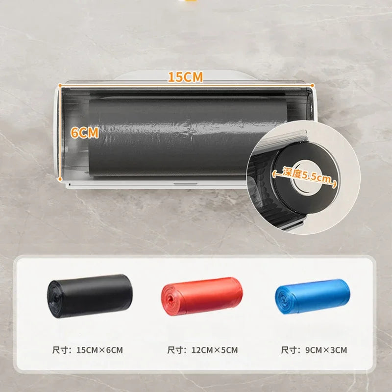 Trash Bags Storage Box Kitchen Bathroom Plastic Garbage Bag Dispenser Holder Reusable Storing Garbage Bag Organizer Container