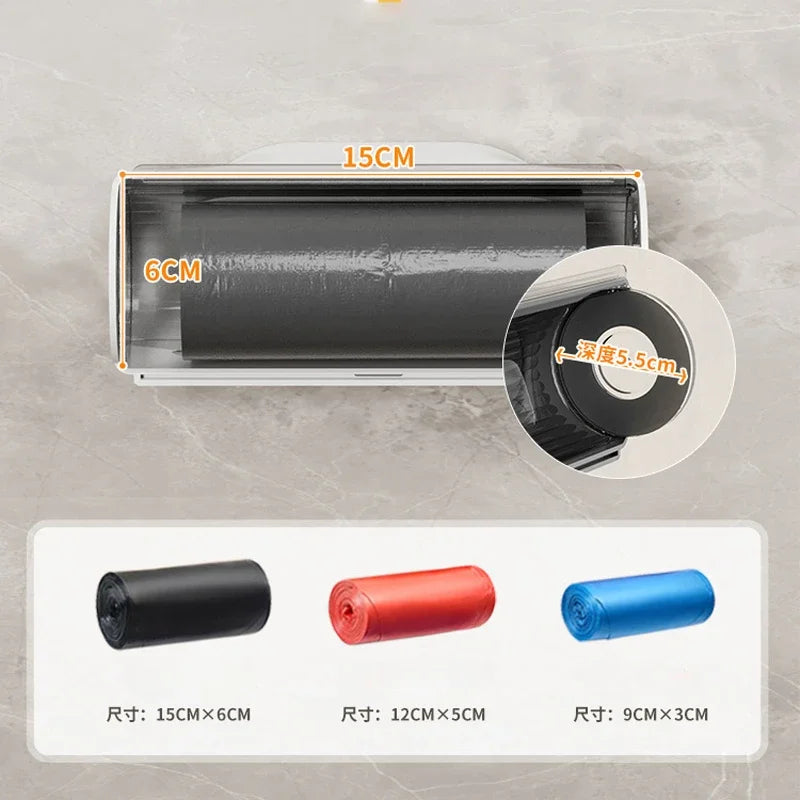 Trash Bags Storage Box Kitchen Bathroom Plastic Garbage Bag Dispenser Holder Reusable Storing Garbage Bag Organizer Container