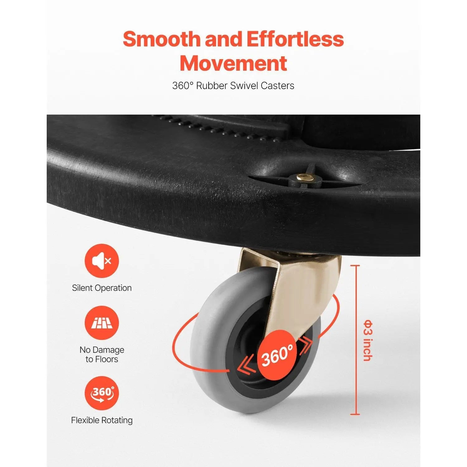 Heavy Duty 500lbs Round Trash Can Dolly 20 32 44 55 Gal Garbage Container Waste Bins