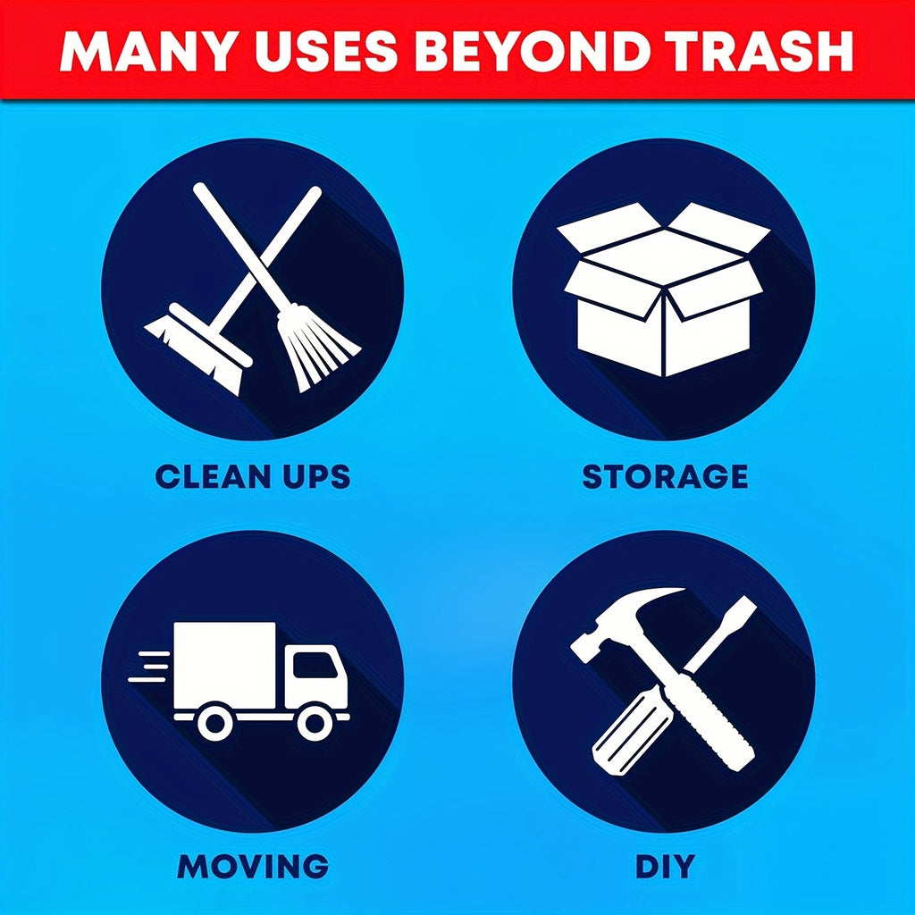 63 Gallon 25/50/100Count Large Trash Bags Industrial Heavy Duty Trash Bags, Extra Large Lawn And Leaf Bags Outdoor Contractor Trash Can Liners For Construction Sites, Workshops, Black