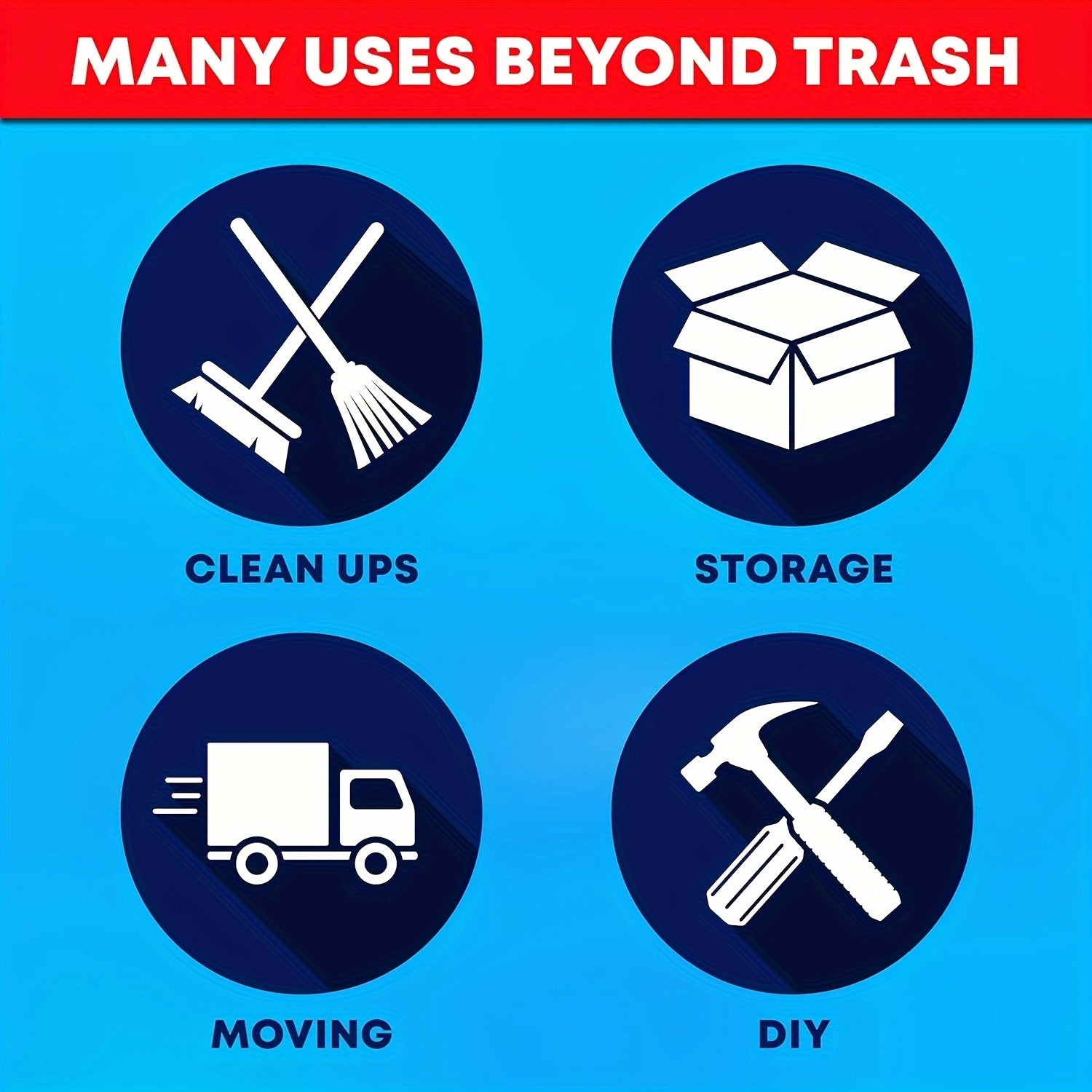 63 Gallon 25/50/100Count Large Trash Bags Industrial Heavy Duty Trash Bags, Extra Large Lawn And Leaf Bags Outdoor Contractor Trash Can Liners For Construction Sites, Workshops, Black