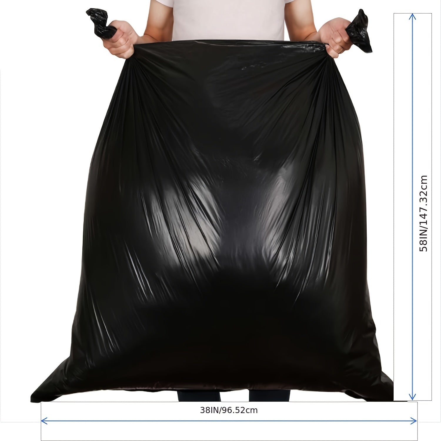 63 Gallon 25/50/100Count Large Trash Bags Industrial Heavy Duty Trash Bags, Extra Large Lawn And Leaf Bags Outdoor Contractor Trash Can Liners For Construction Sites, Workshops, Black